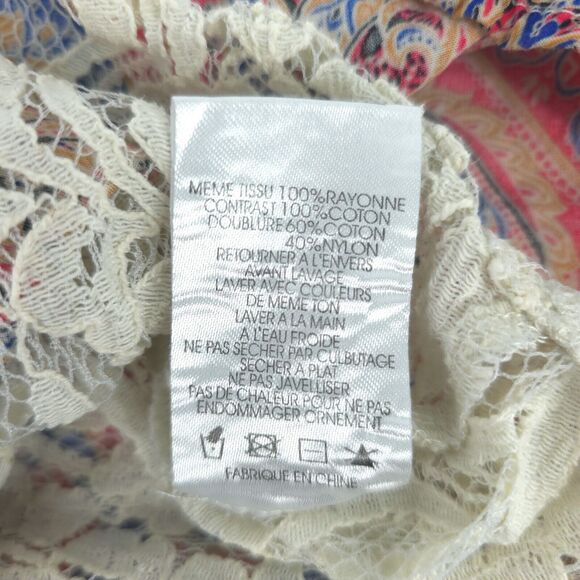 Miss Me Y2K Whimsi Boho Bright Geometric Romantic Crochet Bead Lace Lined Tank S - Picture 8 of 16